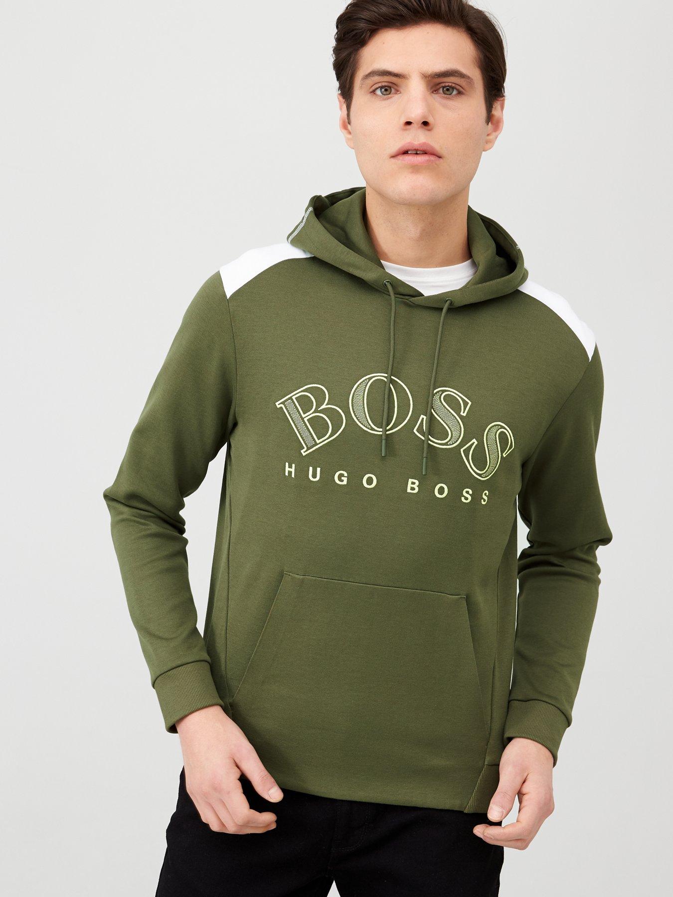 boss panel logo overhead hoodie