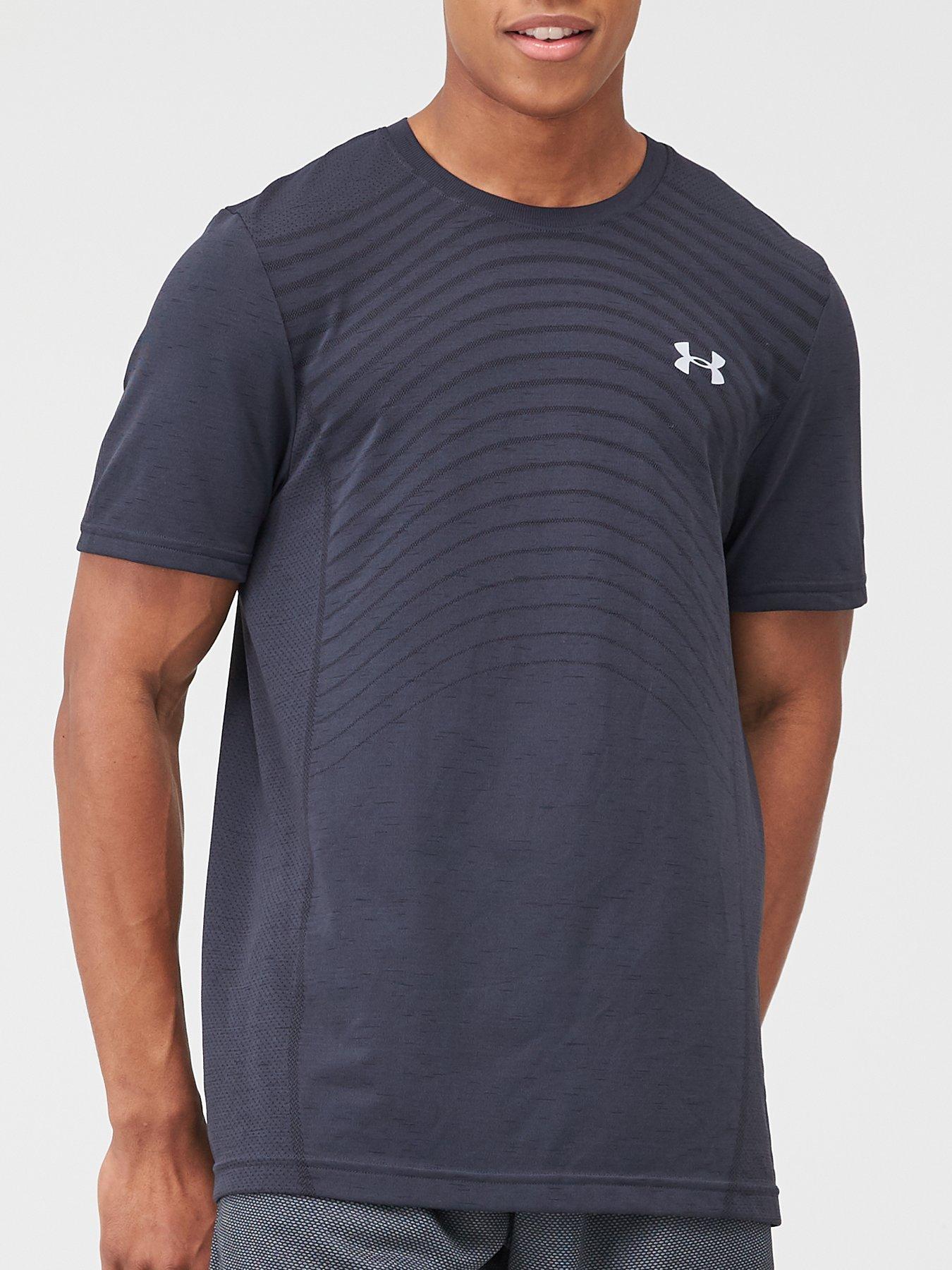 UNDER ARMOUR Seamless Wave T-Shirt - Black/Grey | very.co.uk