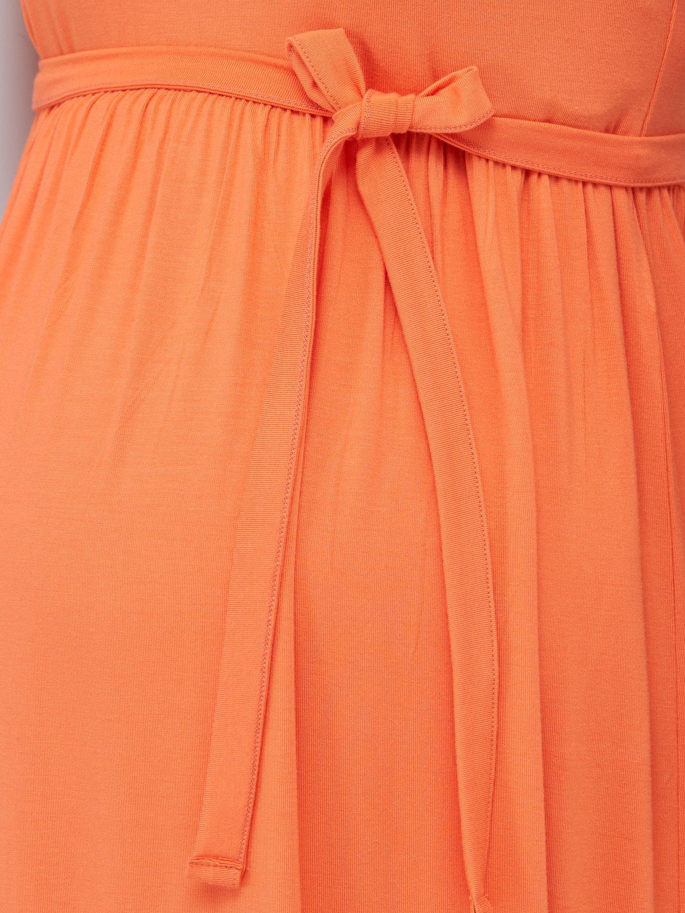 orange maternity maxi dress