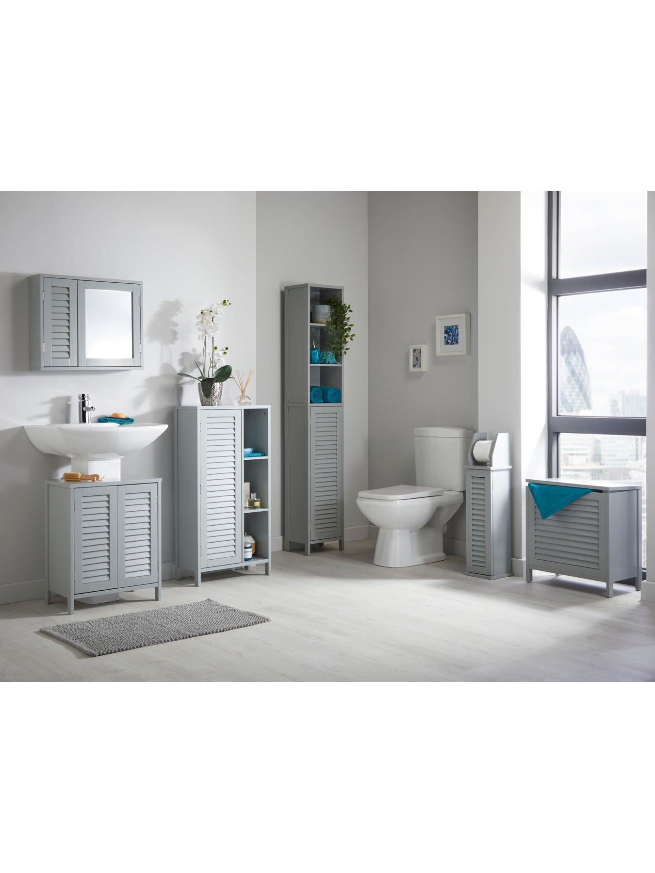 Lloyd Pascal Atlanta Mirrored Bathroom Wall Cabinet With Push