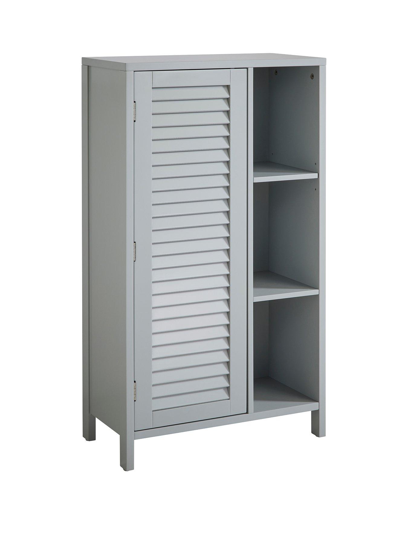 Product photograph of Lloyd Pascal Atlanta Console Unit With Push Opening Door - Grey from very.co.uk