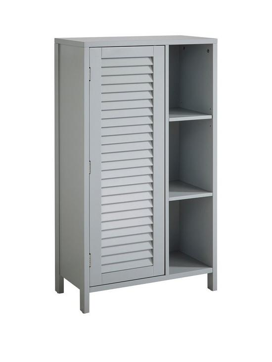 front image of lloyd-pascal-atlanta-console-unit-with-push-opening-door-grey