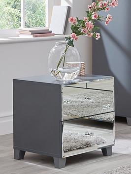 Product photograph of Very Home New Bellagio Mirrored 2 Drawer Bedside Chest - White Mirrors Grey Mirrors Black Mirrors - Fsc Reg Certified from very.co.uk