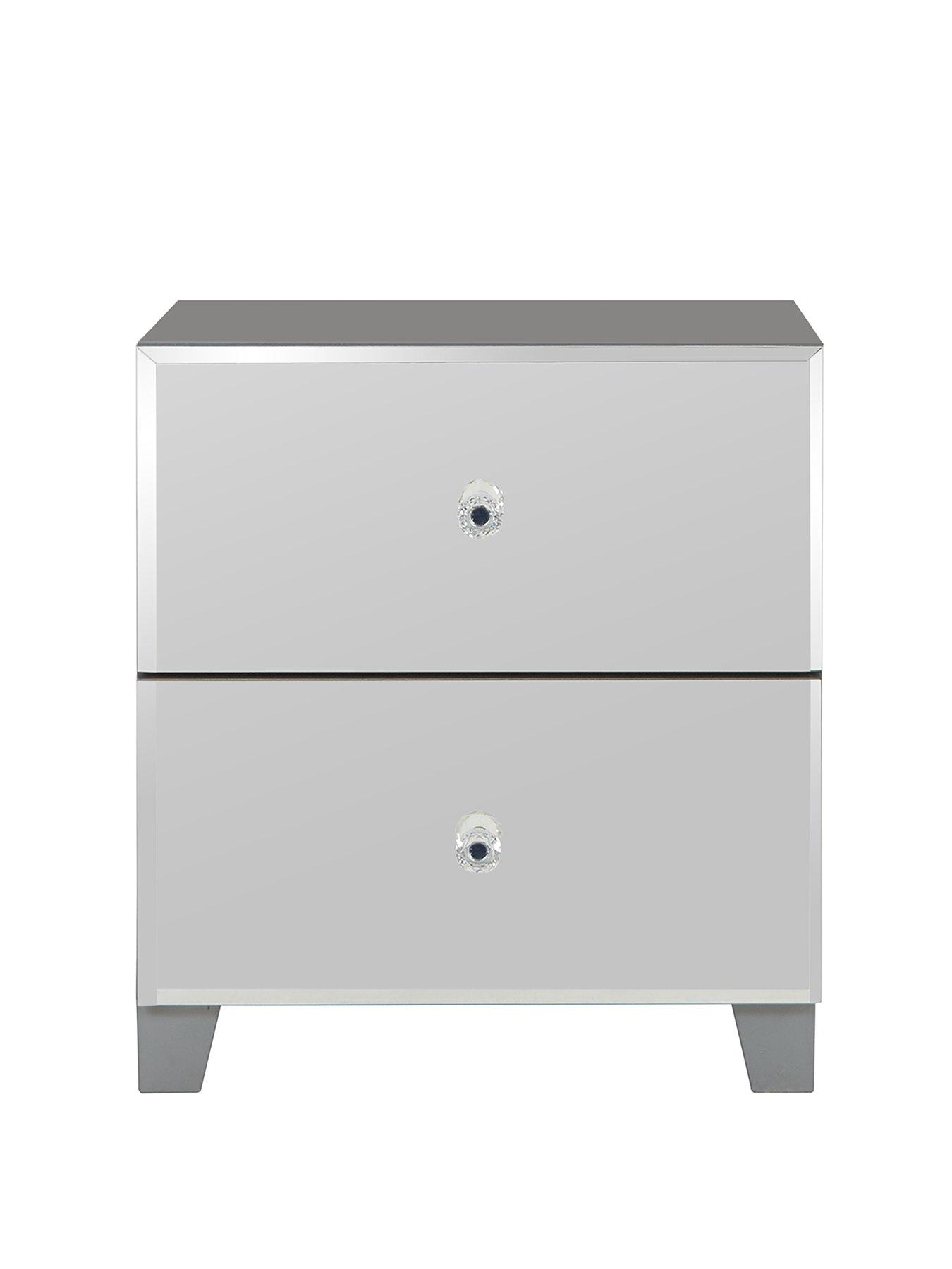 White Mirrored Front Nightstand Mirror Ideas