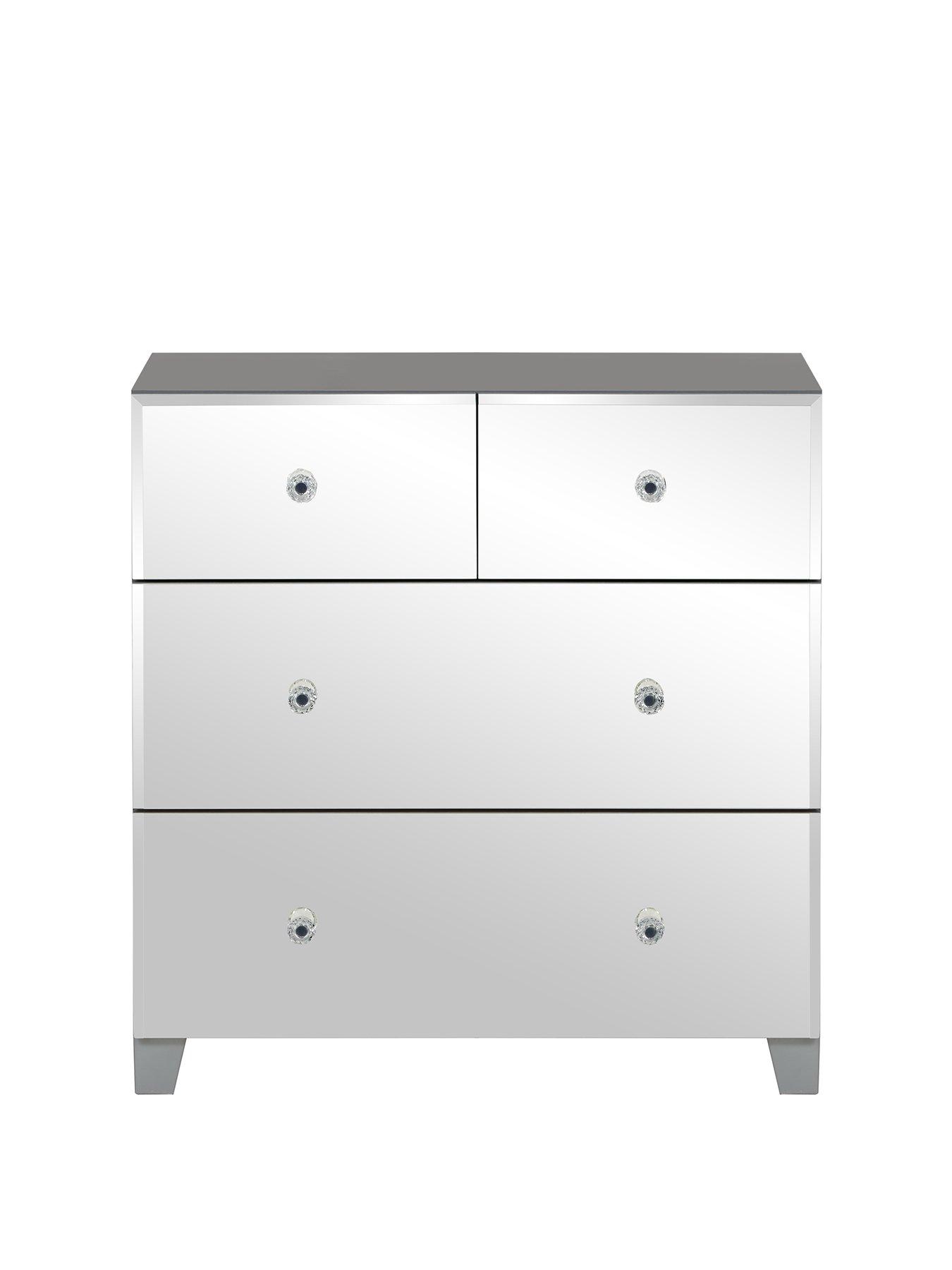 Bellagio Mirrored 2 2 Drawer Chest White Mirrors Grey Mirrors