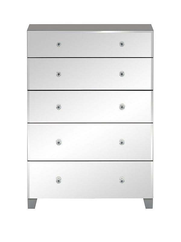 New Bellagio 5 Drawer Chest Very Co Uk, Mirrored 5 Drawer Chest