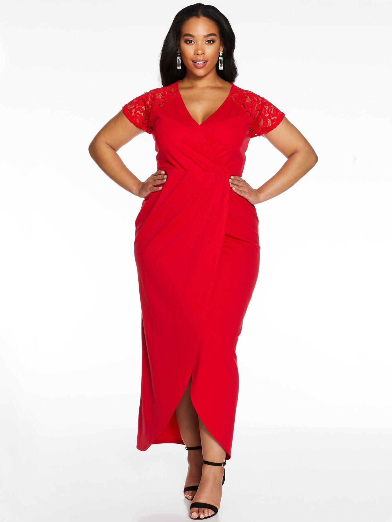 quiz curve red dress