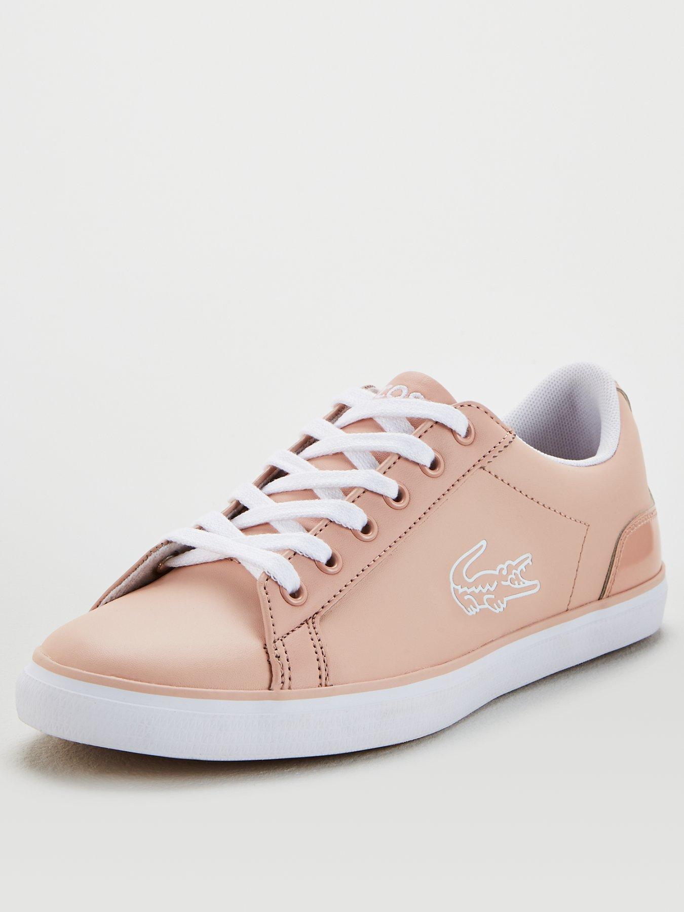 lacoste pale pink lerond trainers