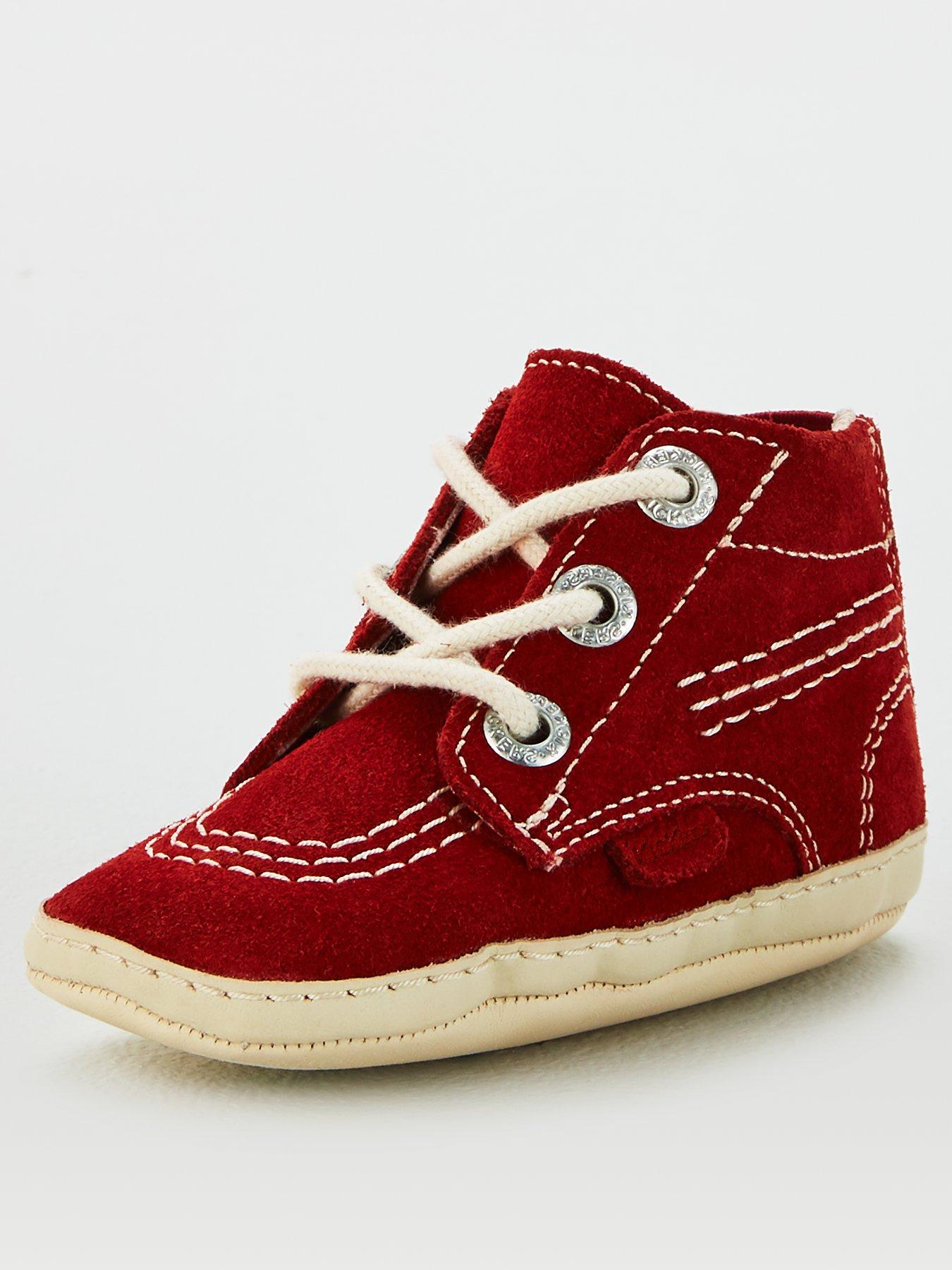  Childrens Unisex Hi Crib Kids Red Shoes - Size UK 4 Infant