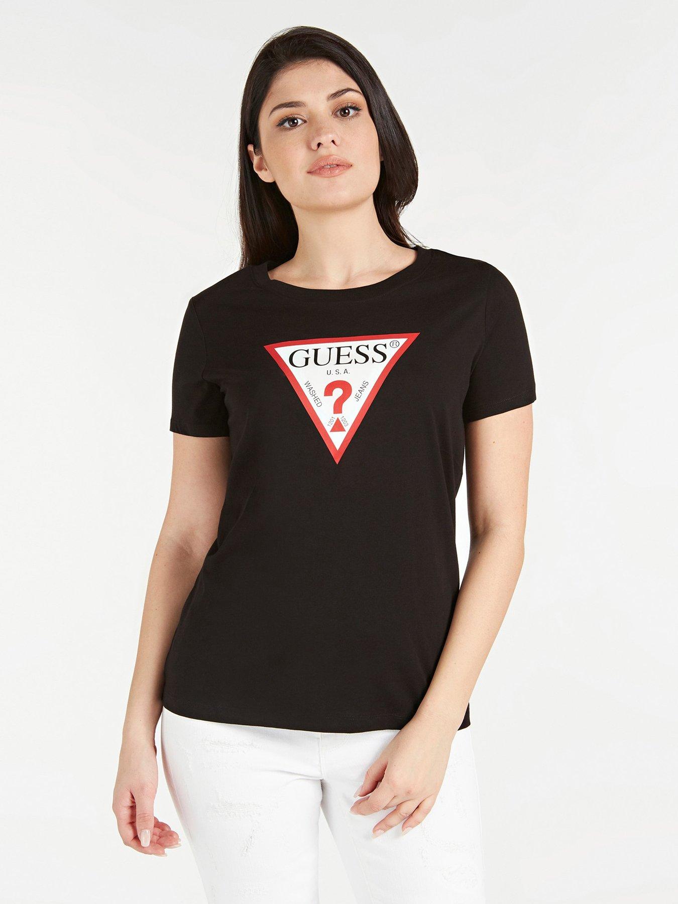 womens guess logo t shirt