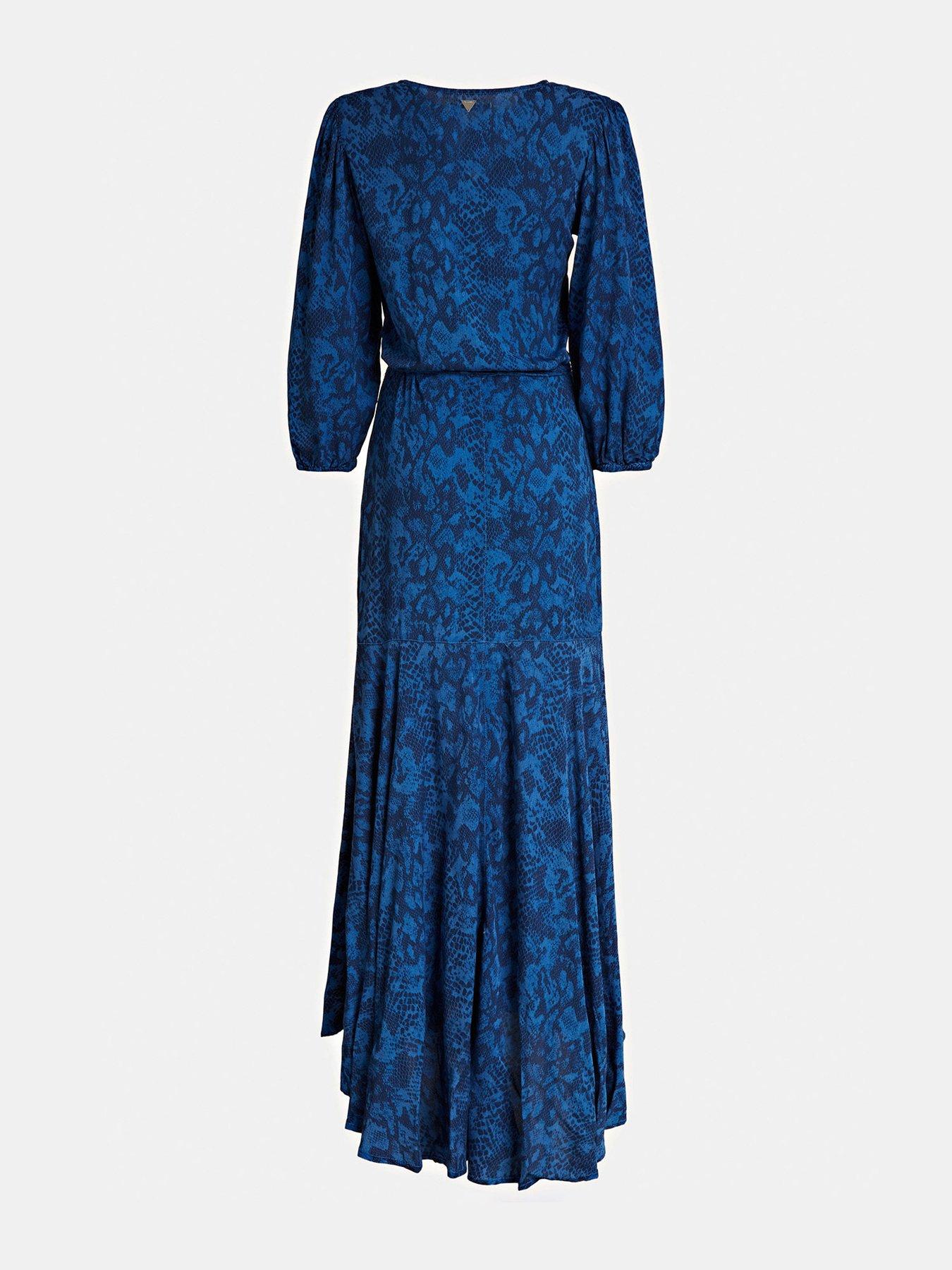 Dresses Candice Snake Print Wrap Dress - Blue