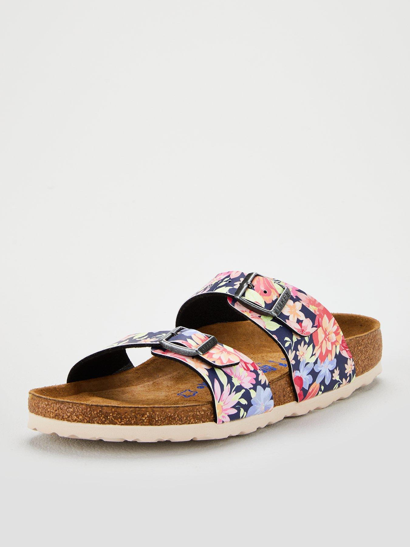 floral print birkenstocks
