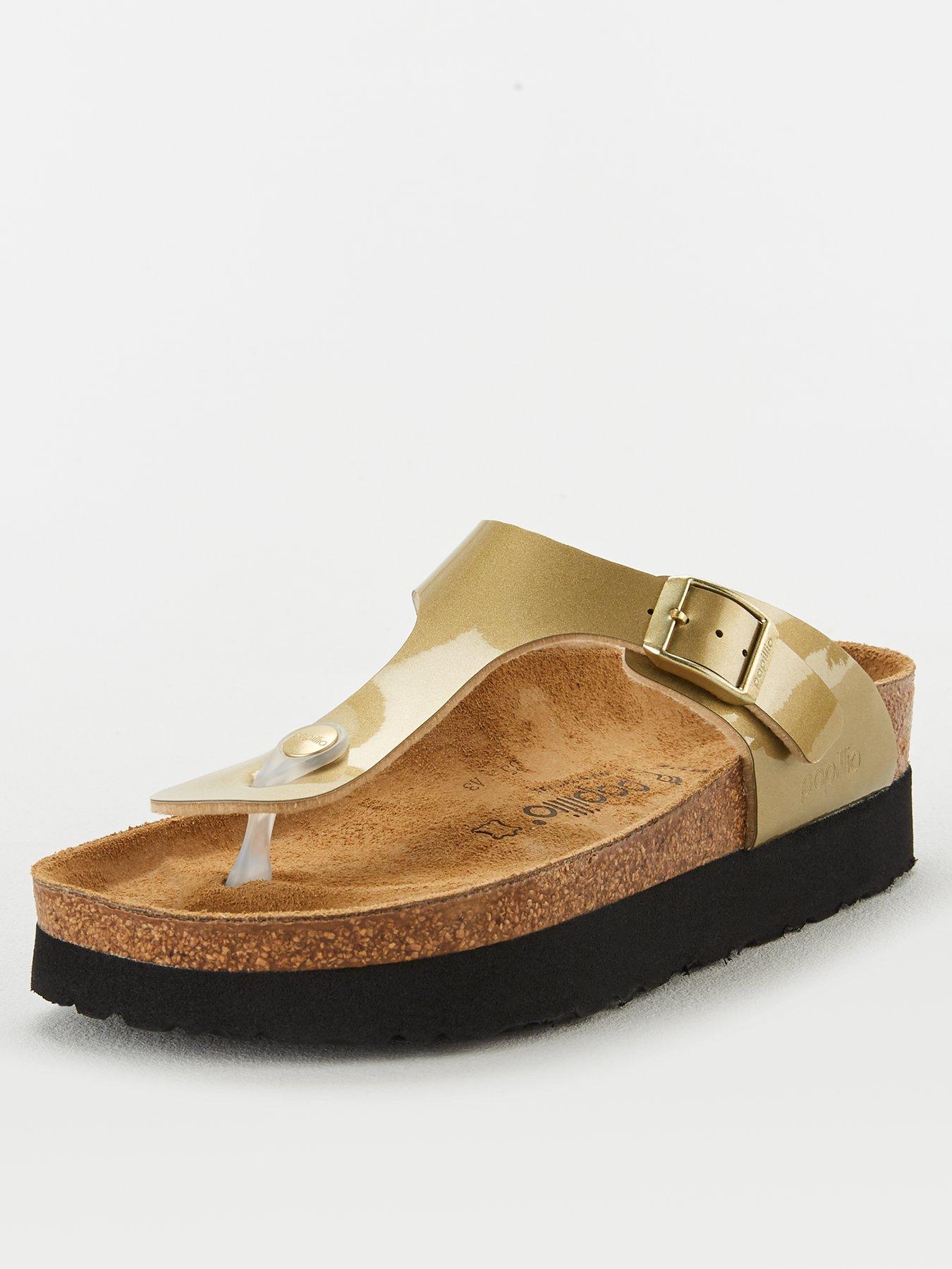 birkenstock gizeh metallic gold