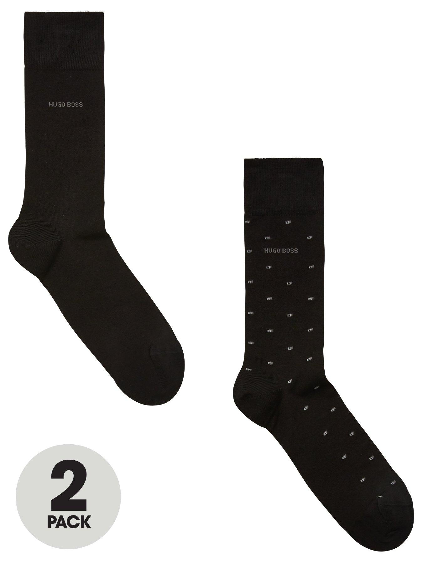 New HUGO BOSS Men socks Black Color Classic Dress US Size 7-9,10 pairs