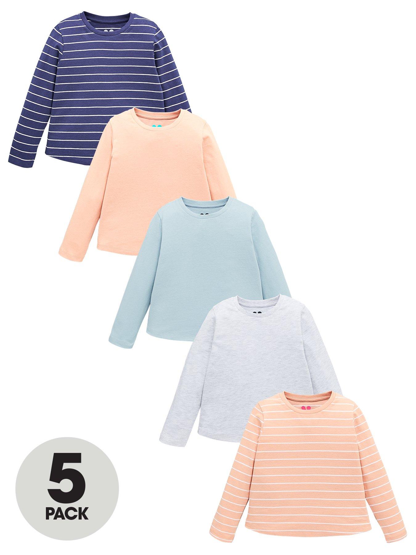 V By Very Girls 5 Pack Plain And Striped T-Shirts review