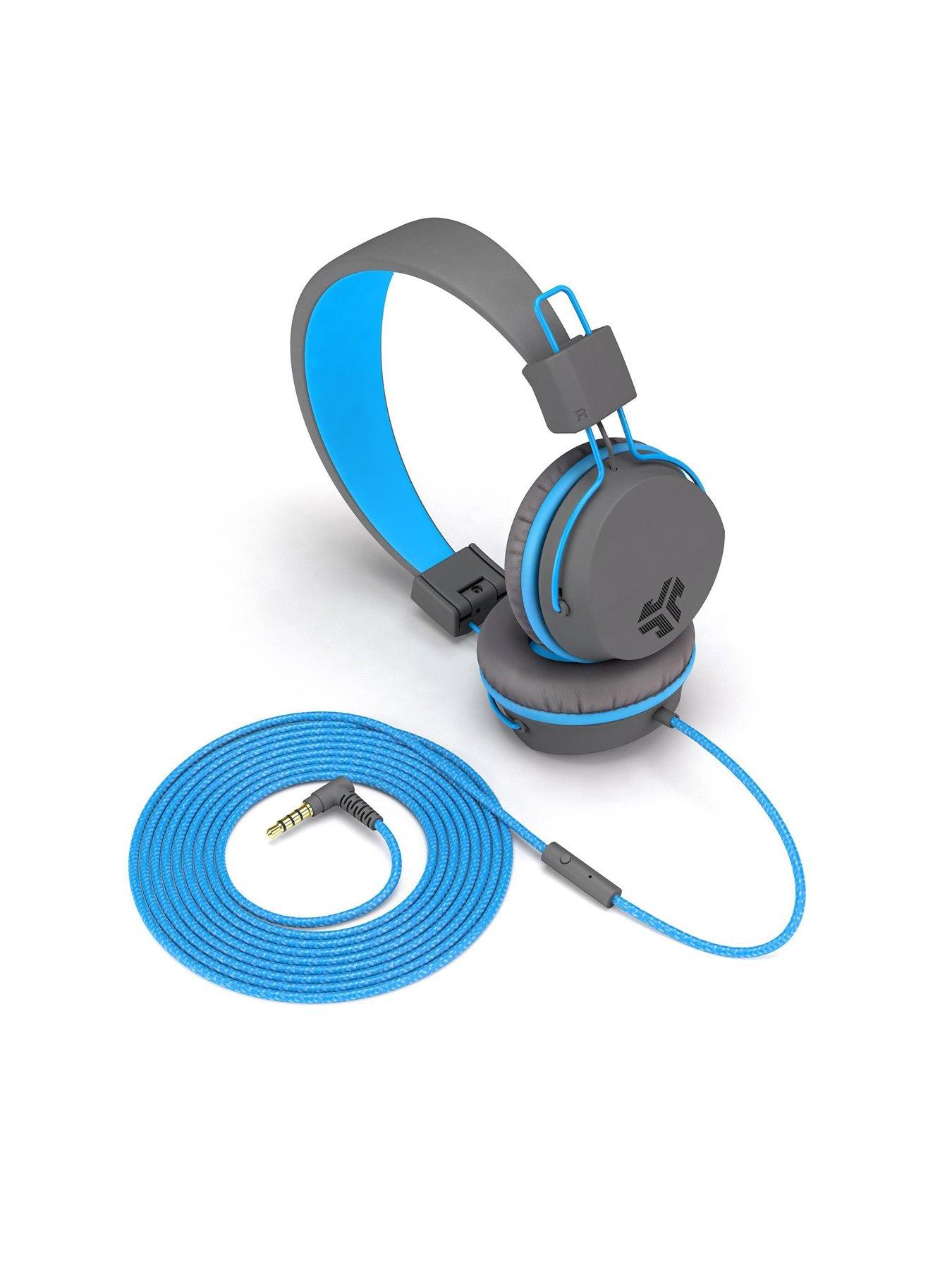 JLab JBUDDIES Studio Kids Wired Headphones Grey Blue Very