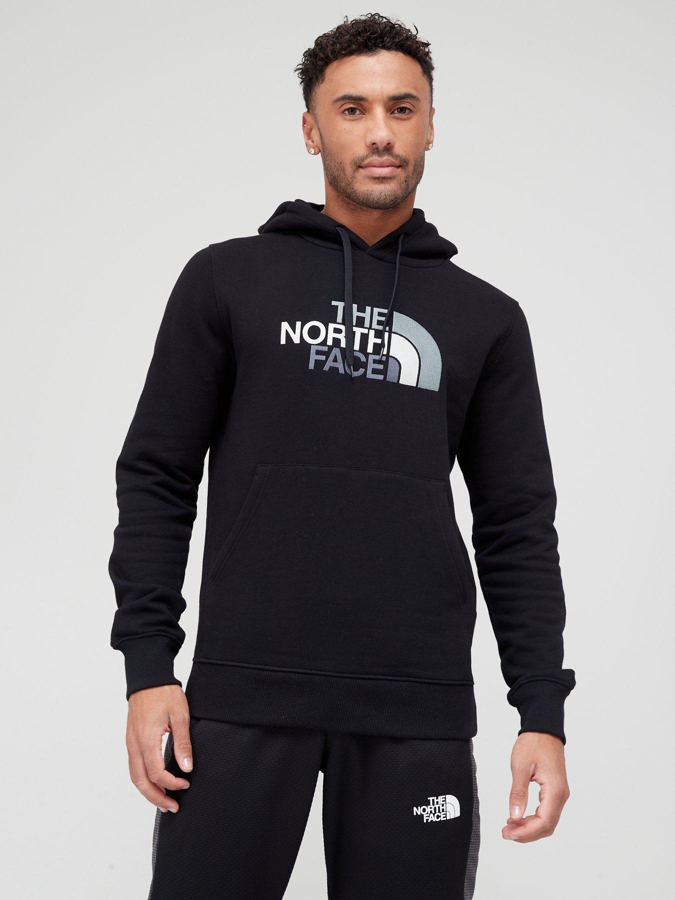 north face hoodie grey and black