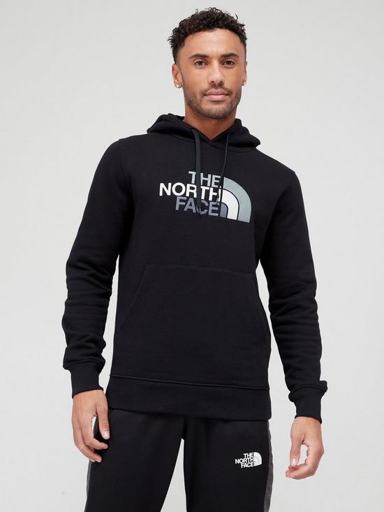 front image of the-north-face-drew-peak-pullover-hoodie-black