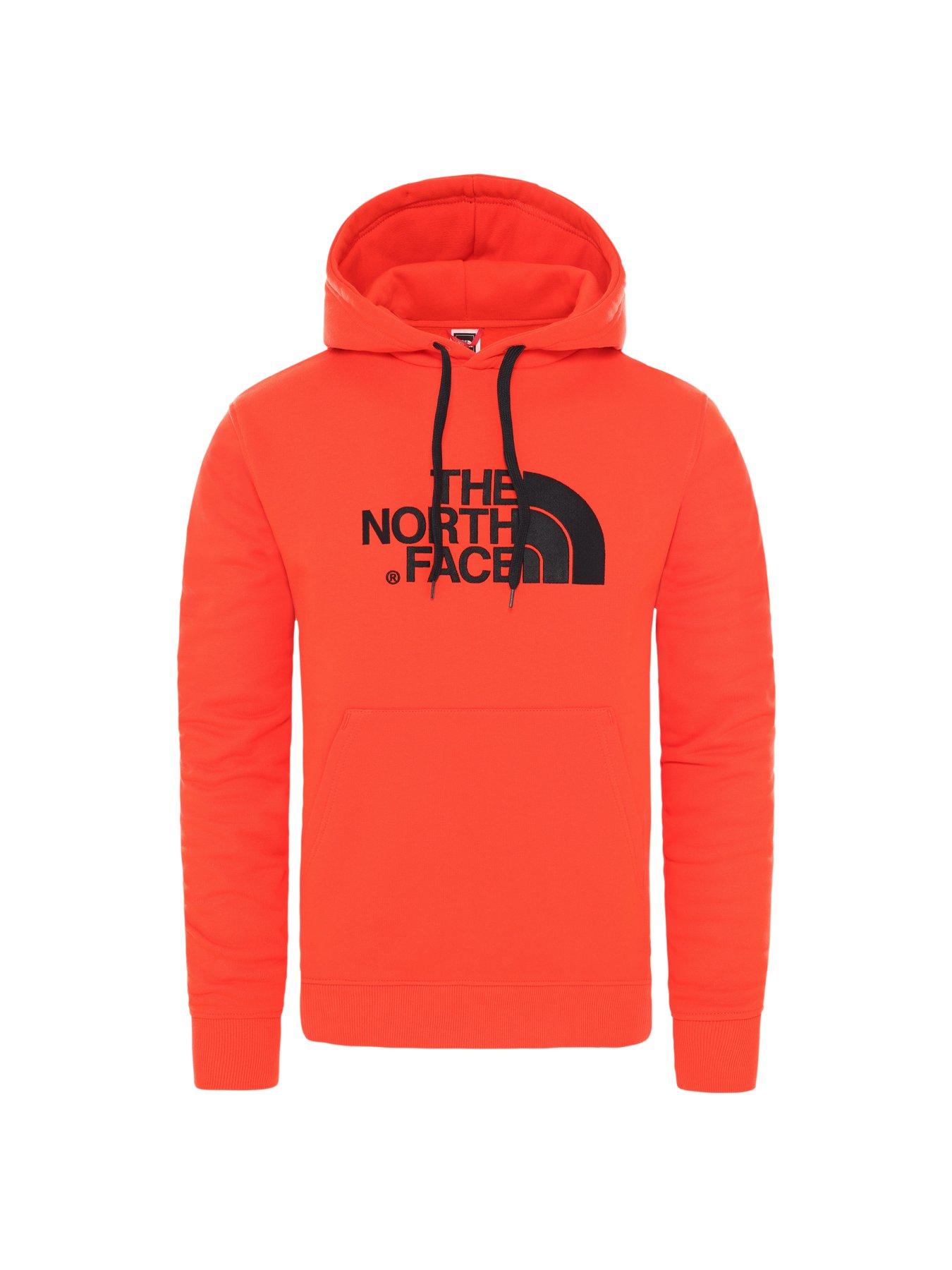 north face drew peak hoodie red