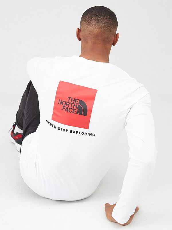 The North Face Long Sleeve Red Box T Shirt White Very Co Uk