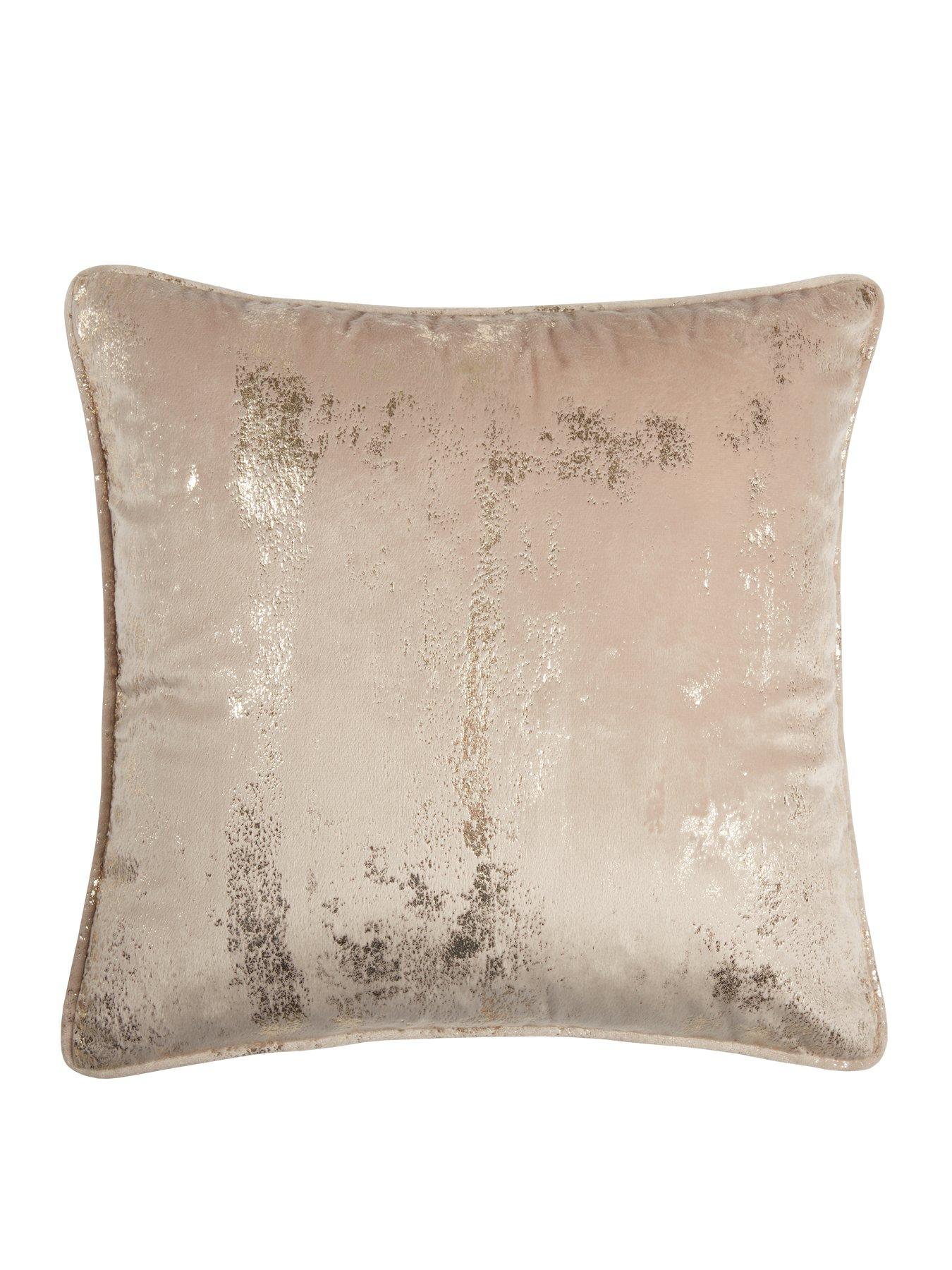 Product photograph of Michelle Keegan Home Embossed Velvet Cushion from very.co.uk