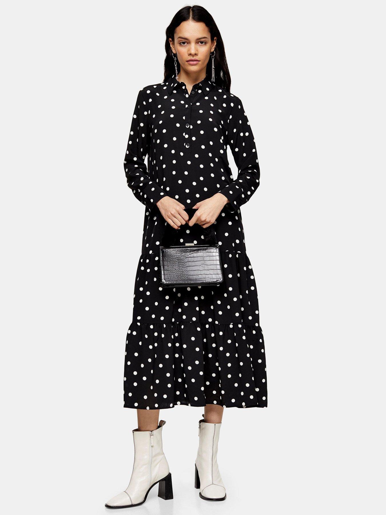 topshop polka dot shirt dress
