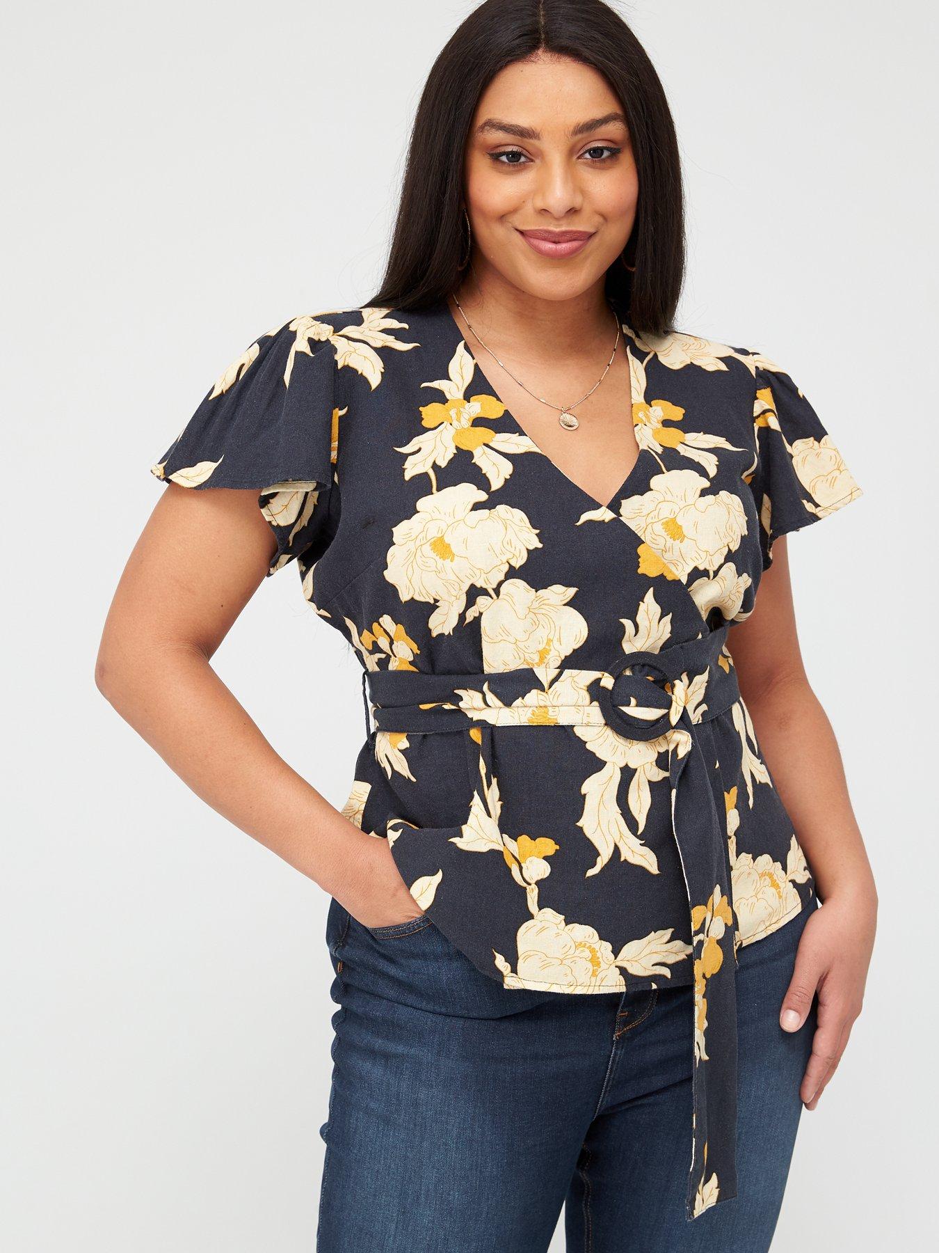belted wrap blouse