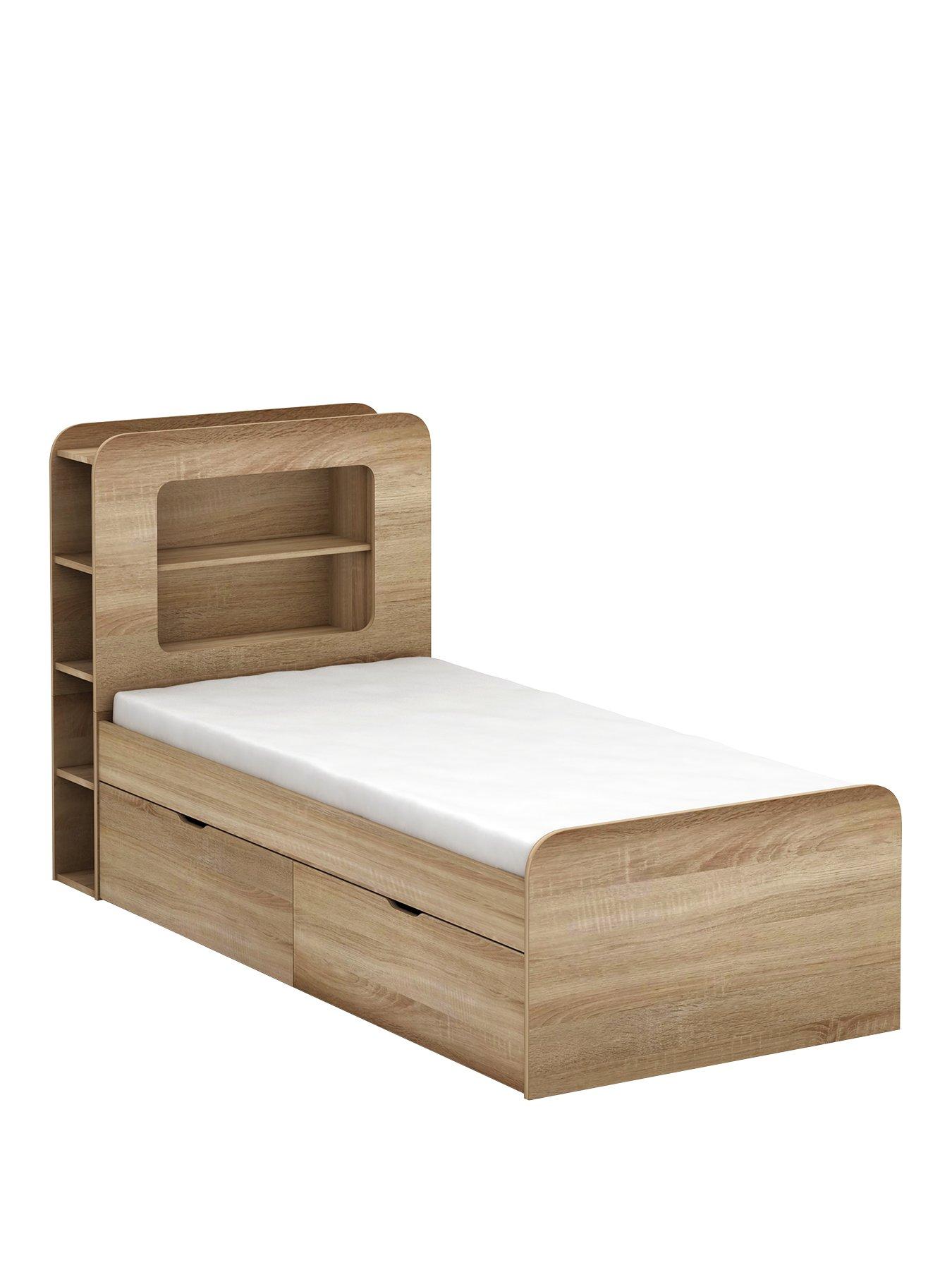 Product photograph of Very Home Aspen Kids Storage Bed Frame - Oak Effect - Storage Bed Only from very.co.uk