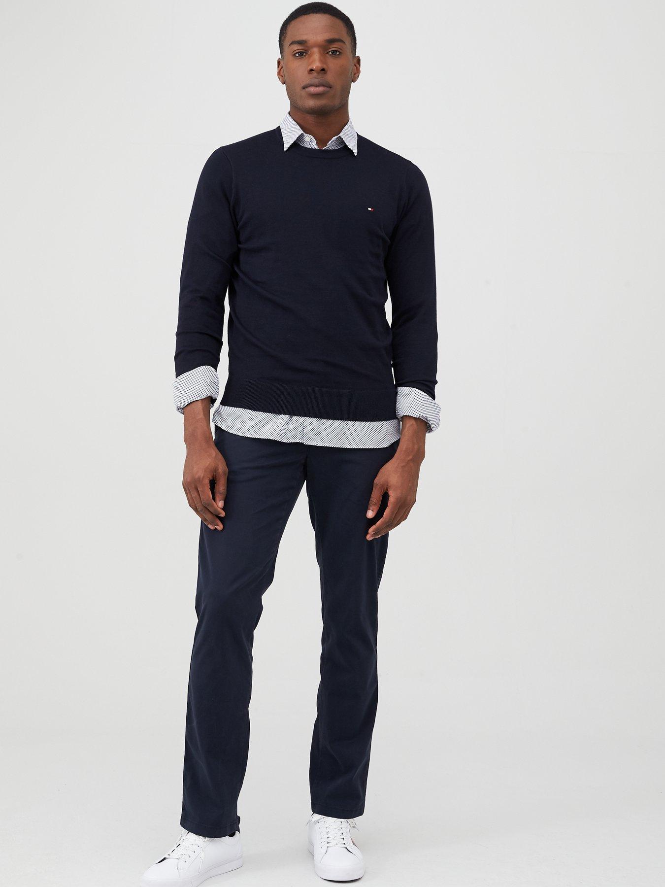 Core Cotton Silk Crew Jumper Navy