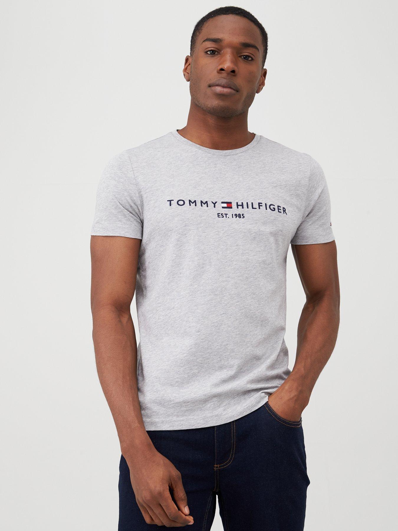 Grey tommy 2025 hilfiger t shirt