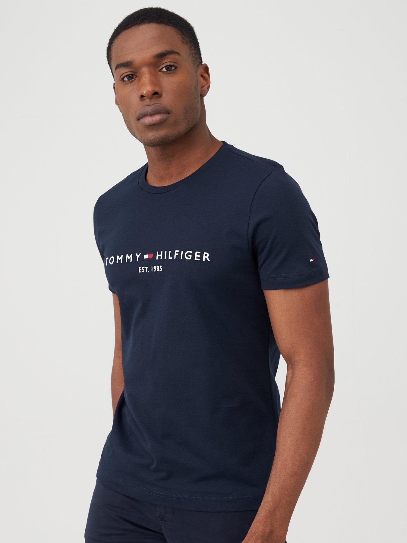 undefined Linear Chest Logo T-Shirt - Navy
