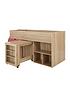  image of mico-mid-sleeper-bed-with-pull-out-desk-andnbspstorage-oak-effectpink