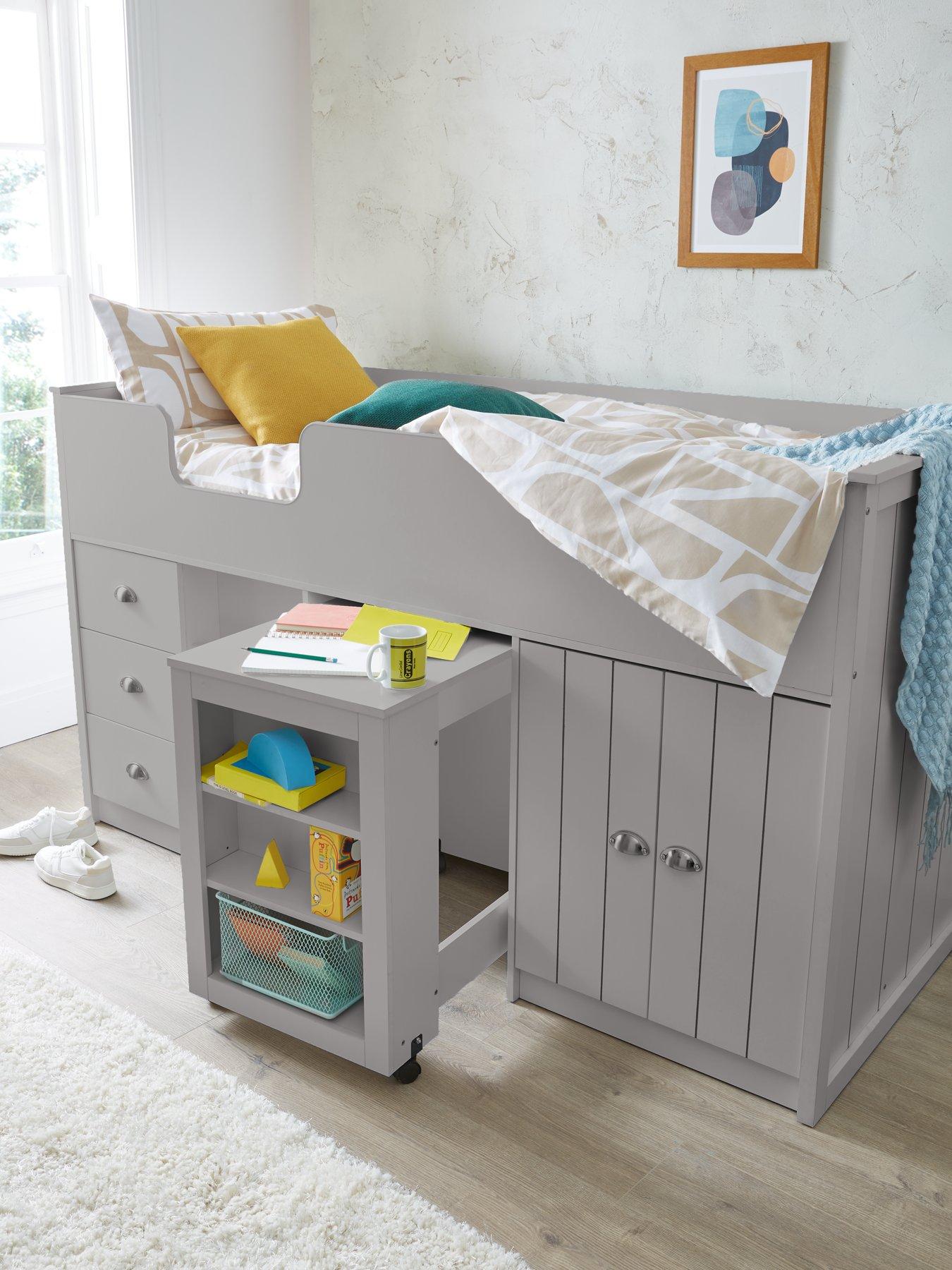 Grey mid hot sale sleeper bed