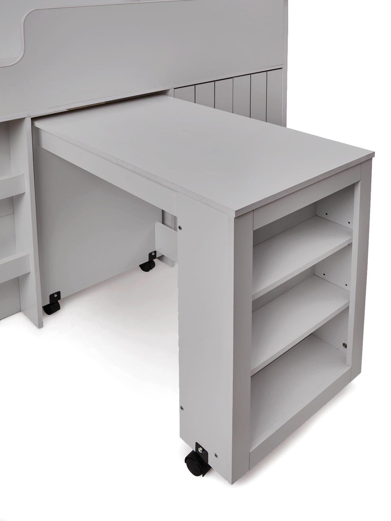 Image 5 of 6 of Very Home Atlanta Mid Sleeper Bed with Desk,&nbsp;Storage and Mattress Options (Buy and SAVE!)&nbsp;- Grey