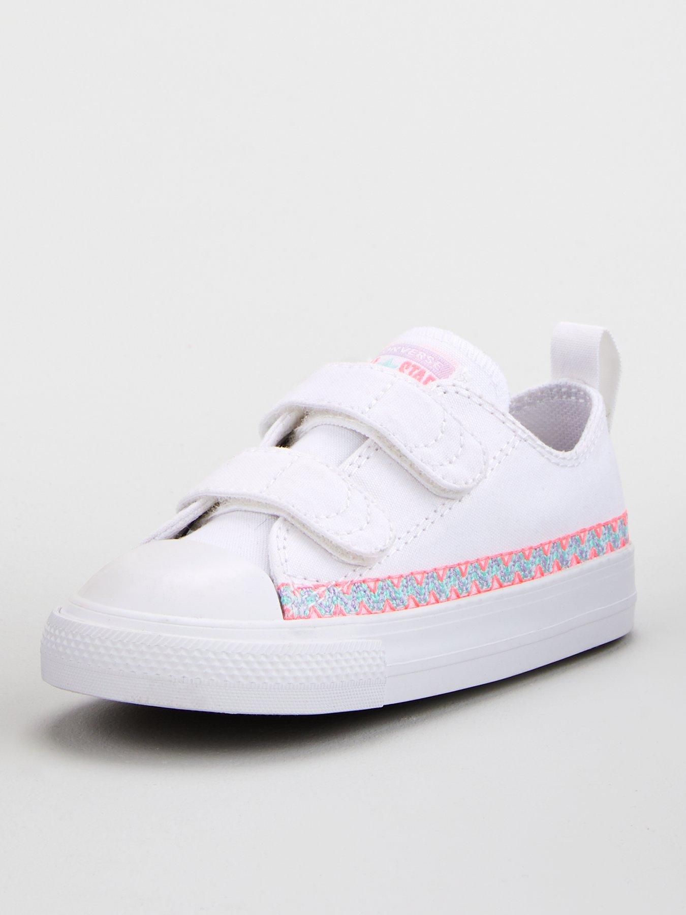white & red all star 2v trainers toddler