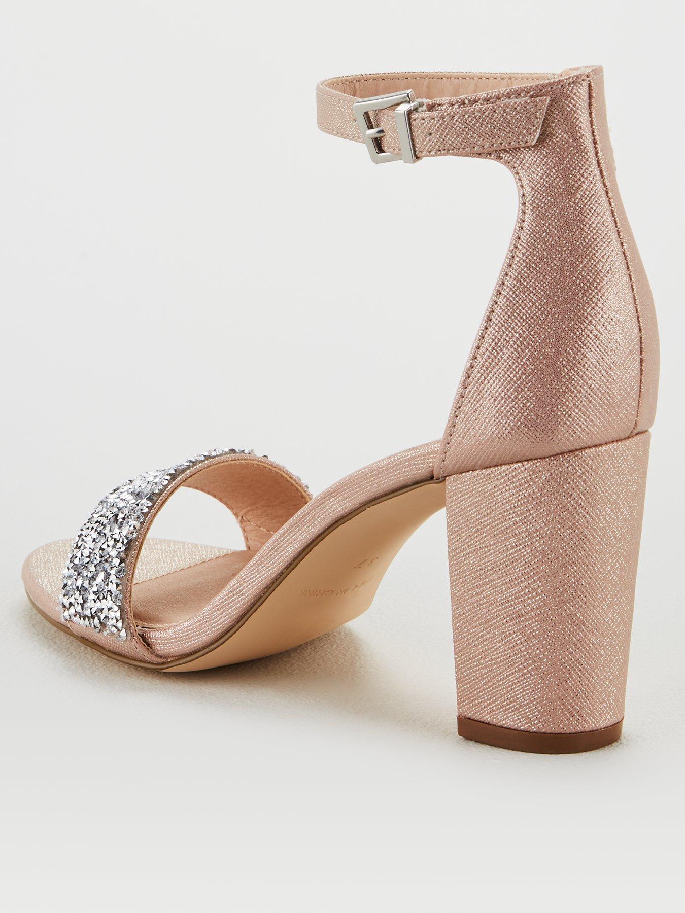 pale pink block heel sandals