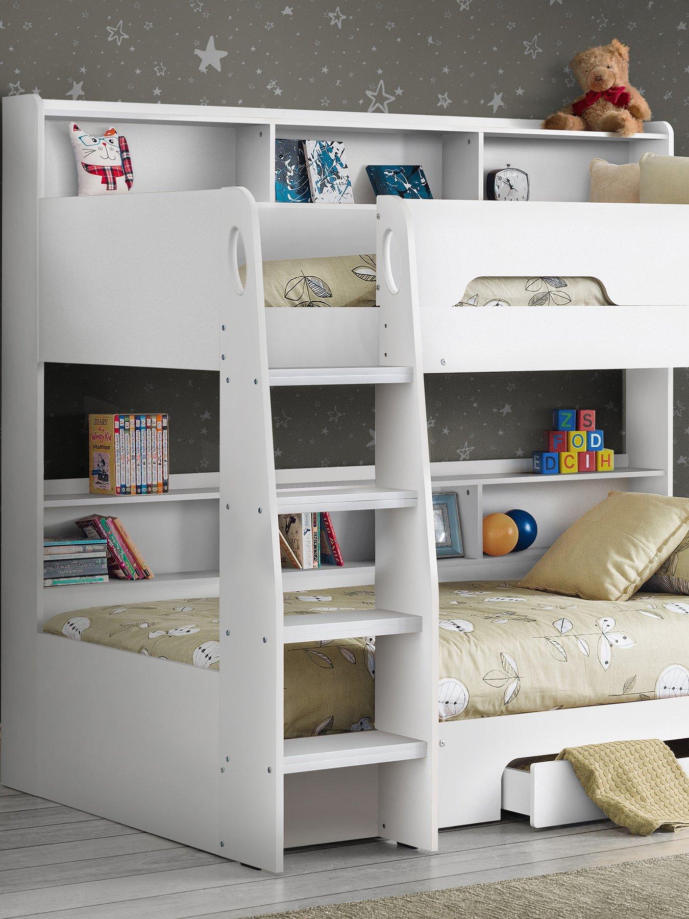 Product photograph of Julian Bowen Riley Bunk Bed With Spring Mattresses Option - White - Bed Frame With 2 Mattresses from very.co.uk