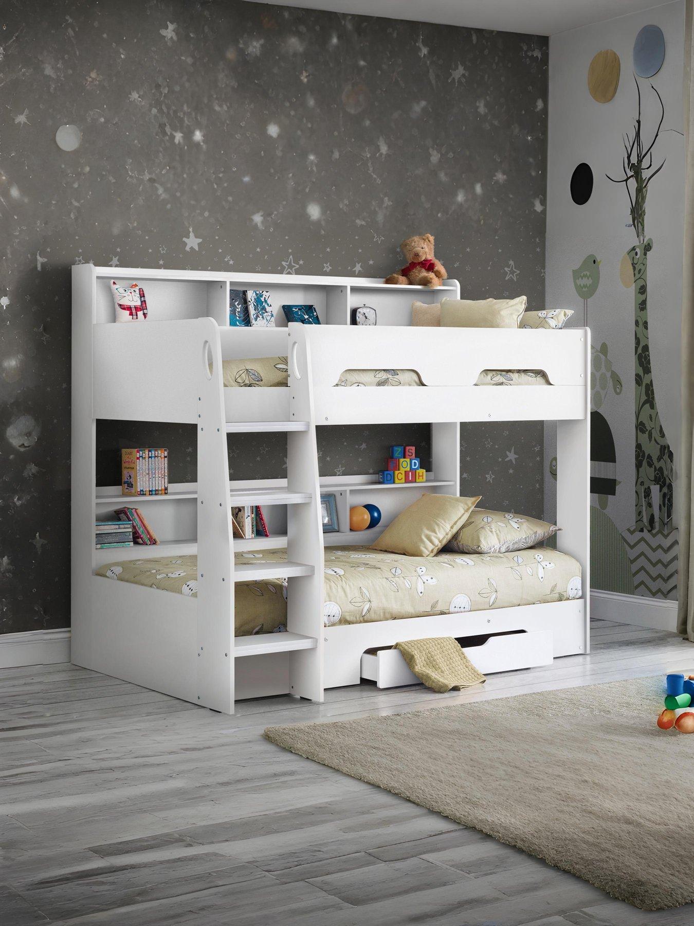 Julian Bowen Riley Bunk Bed with Spring Mattresses Option - White