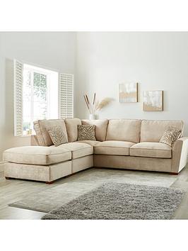 Product photograph of Very Home Kingston L H Corner Chaise With Footstool from very.co.uk