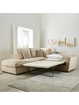 Product photograph of Very Home Kingston L H Corner Chaise Sofa Bed With Footstool from very.co.uk