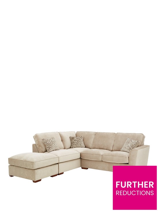 front image of kingston-lh-corner-chaise-sofa-bed-with-footstool