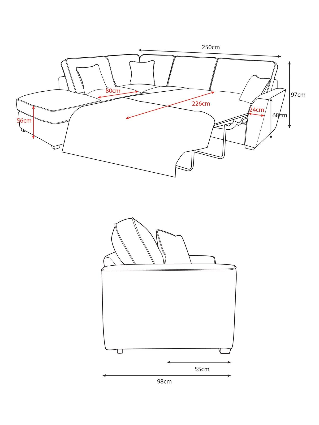 Image 5 of 5 of The Very Collection Kingston L/H Corner Chaise Sofa Bed with Footstool&nbsp;- Made to Order in the UK - FSC&reg; Certified