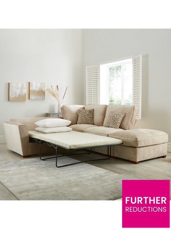 stillFront image of kingston-fabricnbspright-handnbspcorner-chaise-sofa-bednbspwith-footstoolnbsp