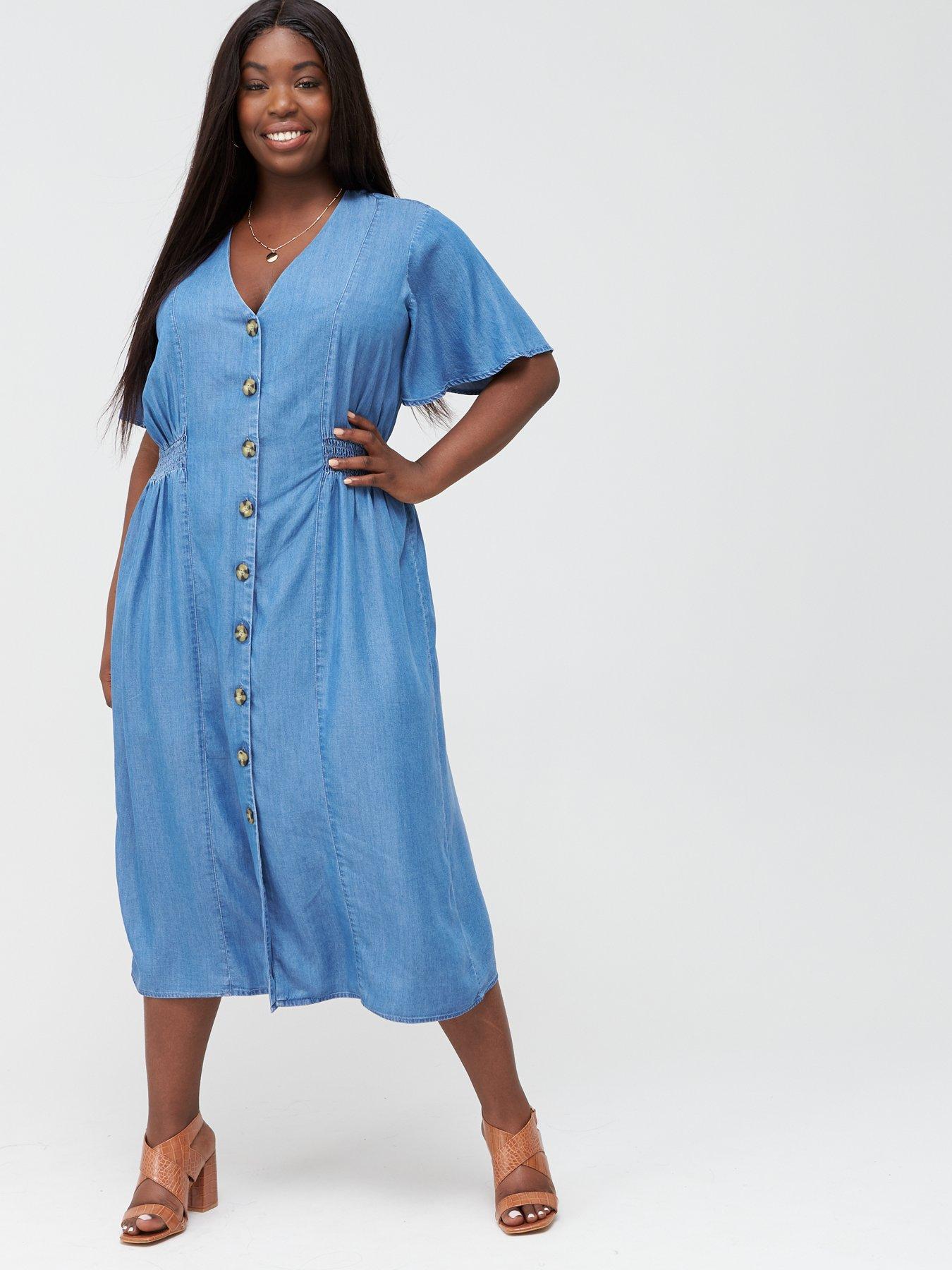 light wash denim dress