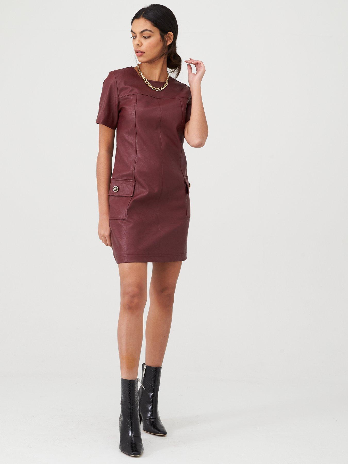 leather swing dress