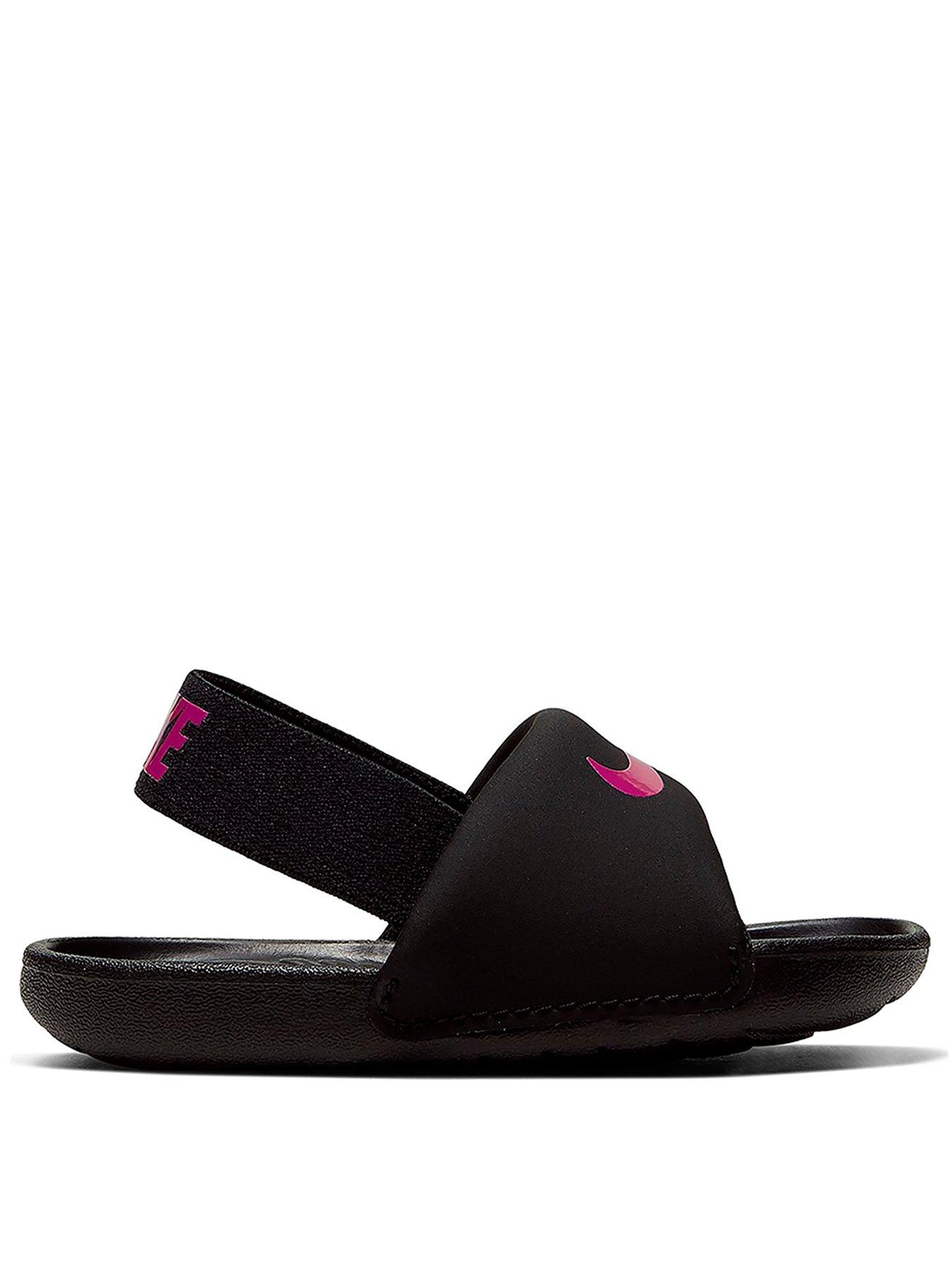 black and pink nike sandals