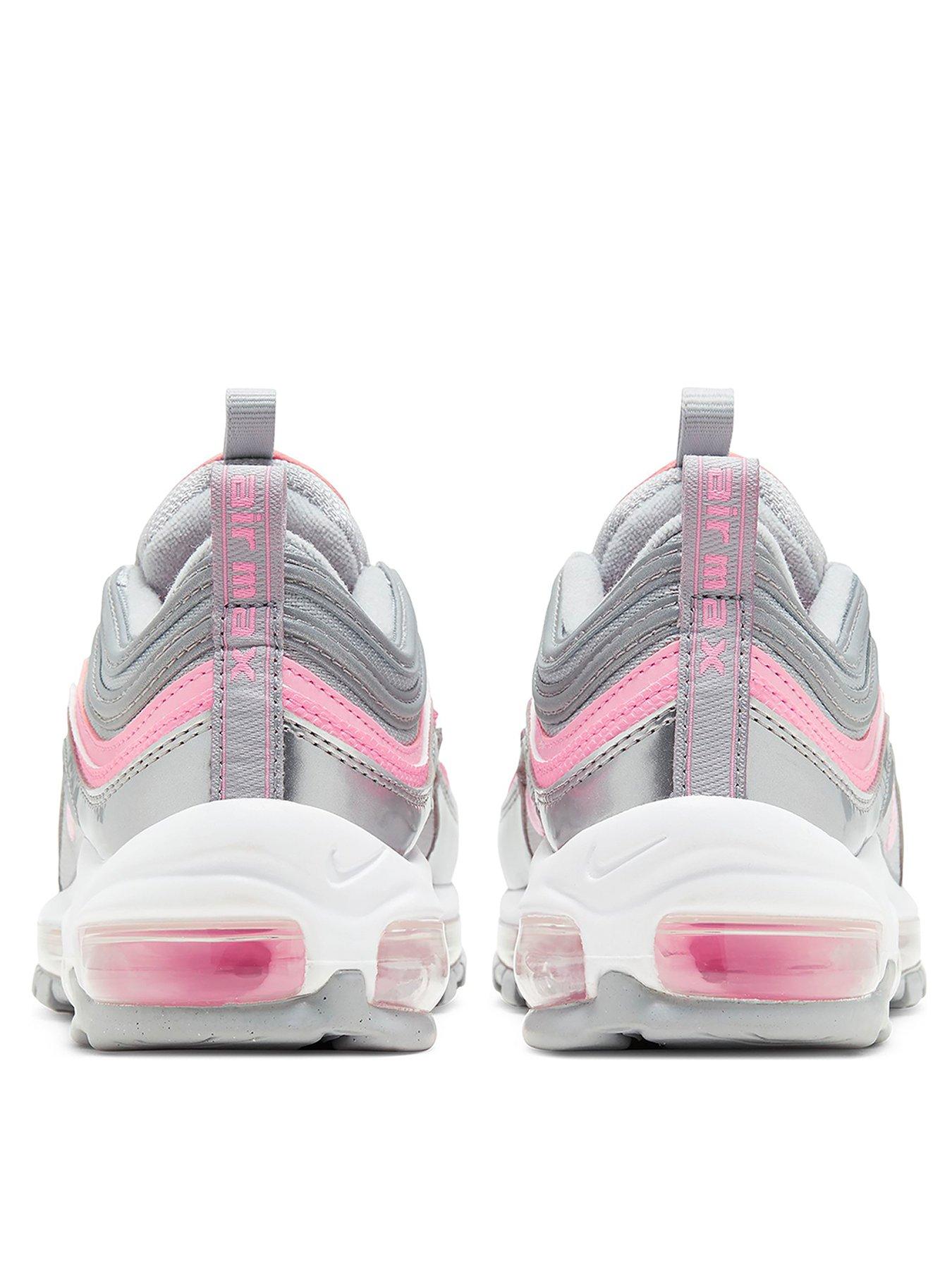 nike grey and pink air max 97 trainers