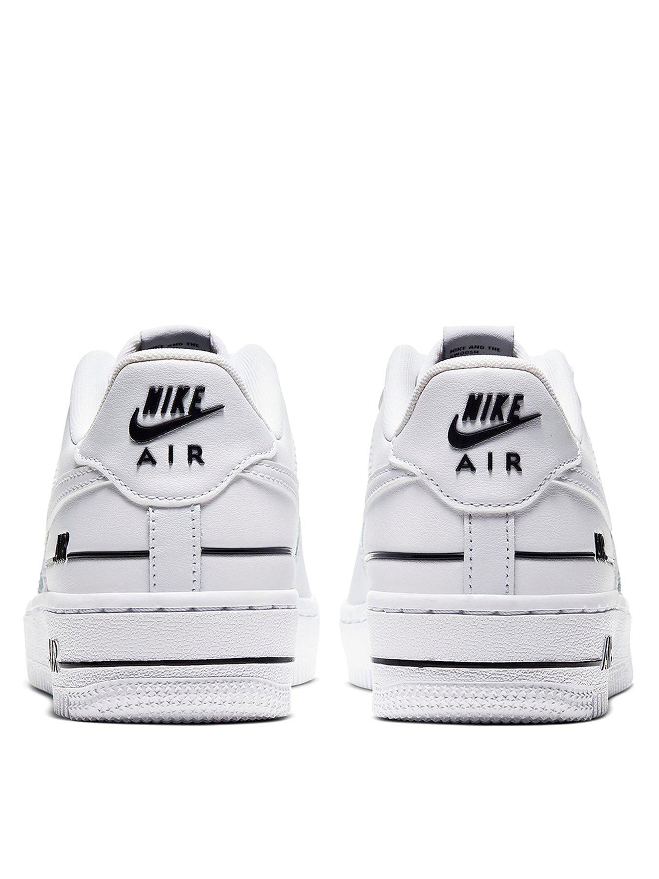 white & black air force 1 lv8 3 trainers youth