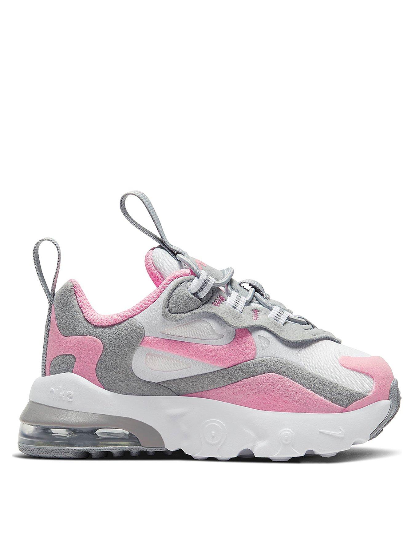 nike air max 270 react pink and grey trainers