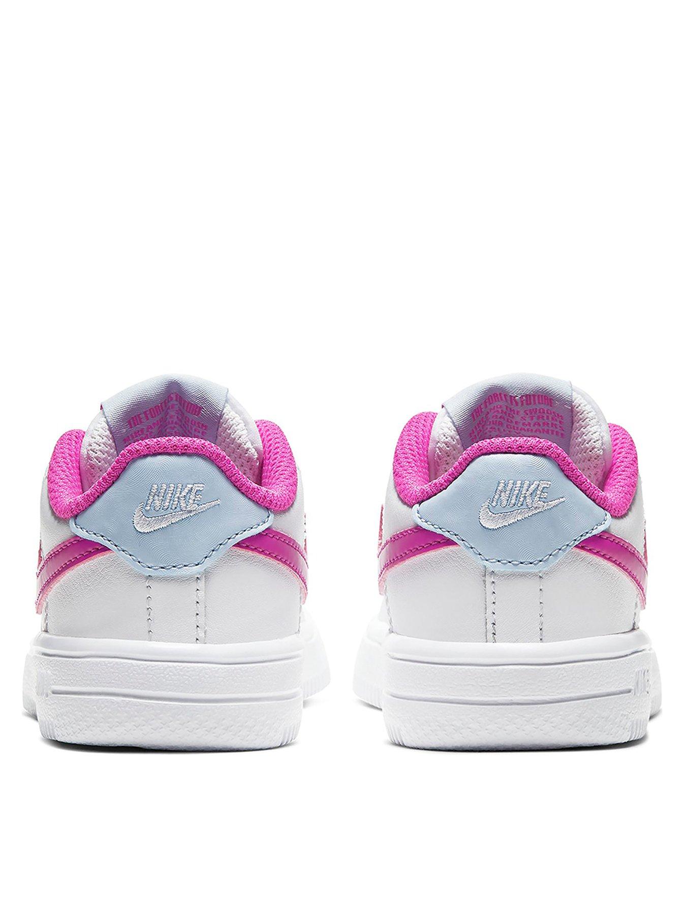 infant white and pink air force 1